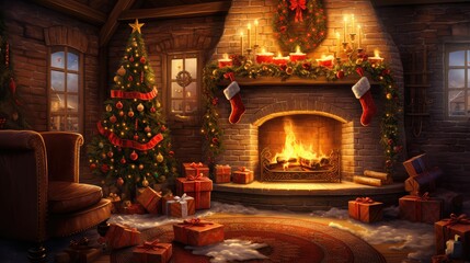 fireplace christmas data