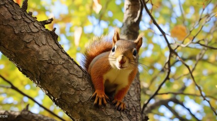 squirrel northern red oak tree