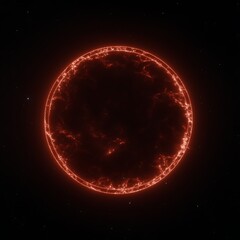 Obraz premium Fiery Celestial Body in Space with Ring of Light Surrounding the Glowing Orb of Stellar Energy