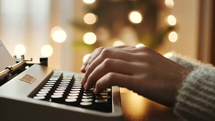 Cozy Attic Writer Drafting Story on Typewriter