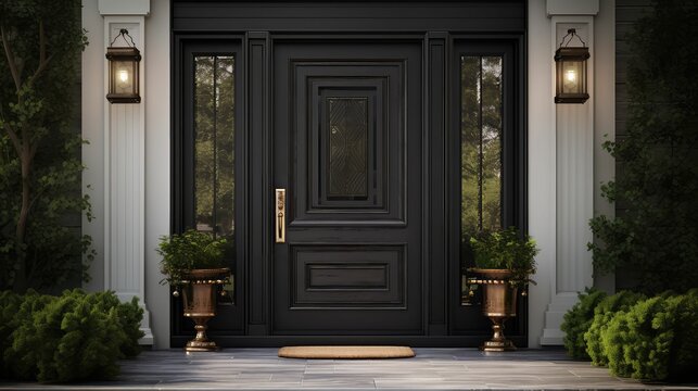 traditional front door black