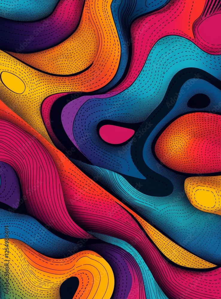 Poster abstract colorful swirls background design