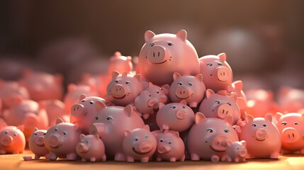 A stack of piggy banks in various sizes and colors symbolizing diverse savings goals financial planning and the path to wealth and security