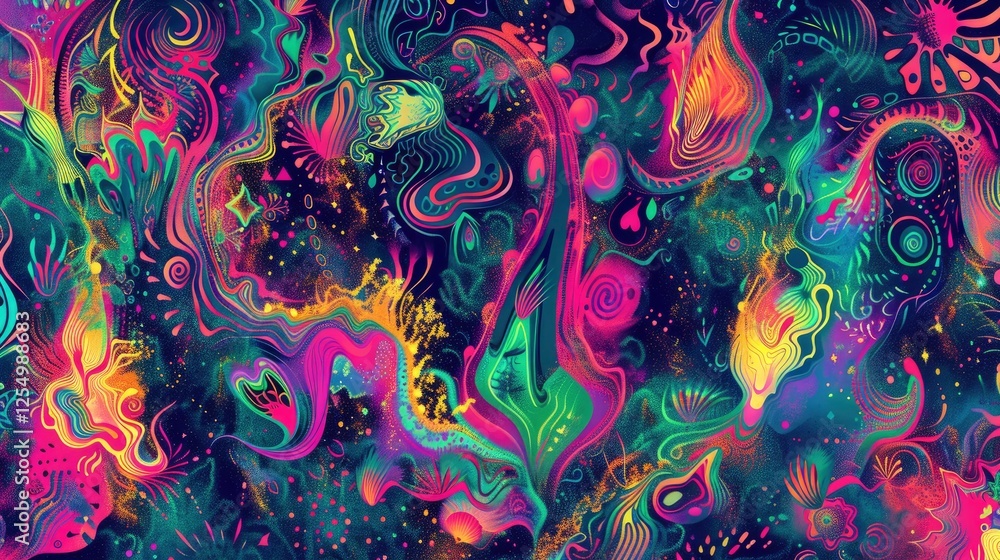 Poster fluid art. abstract colorful background. psychedelic pattern.