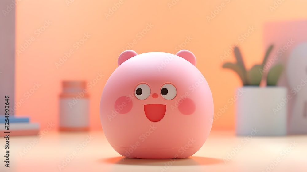 Poster minimalist and elegant piggy bank design with symbolic financial icons in the background representin