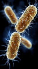 Fototapeta premium Close-up image of bacteria under microscope in vibrant scientific illustration