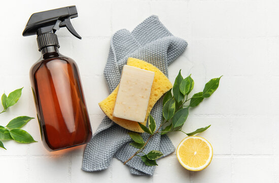 Eco friendly cleaning products promoting sustainable lifestyle