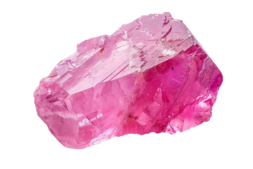 Stunning pink tourmaline gemstone with vibrant hues isolated on transparent background