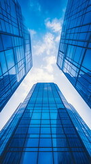 Modern Glass Skyscrapers Illustration