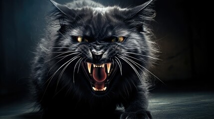 haunting scary black cat