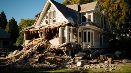structural storm damaged house