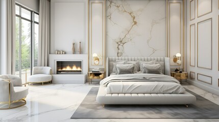 serene gold white marble