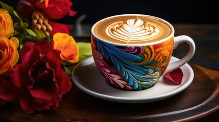 Obraz premium cremy coffee in a mug