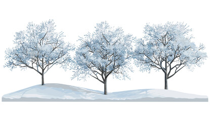 Frosty snow-covered trees, wintry forest, icy winter landscape, snow-covered branches, cold season, frozen forest, winter trees, snowy nature, serene icy scenery