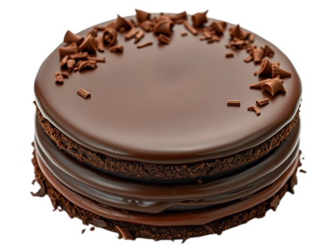 a Decadent, Multilayered Heavenly Chocolate Cake Delightisolated on transparent background
