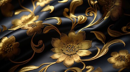 shimmering gold floral pattern