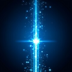 Gleaming Blue Light Streaks with Particle Bursting Effect Graphic Resource Wallpaper Design Template