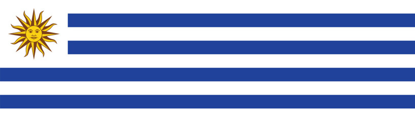 Flag of Uruguay. Uruguay flag long banner digital vector illustration