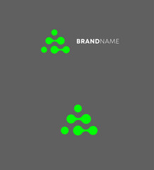 Letter A Abstract Green Dotted Logo Design, Connection, Technology, Network, 