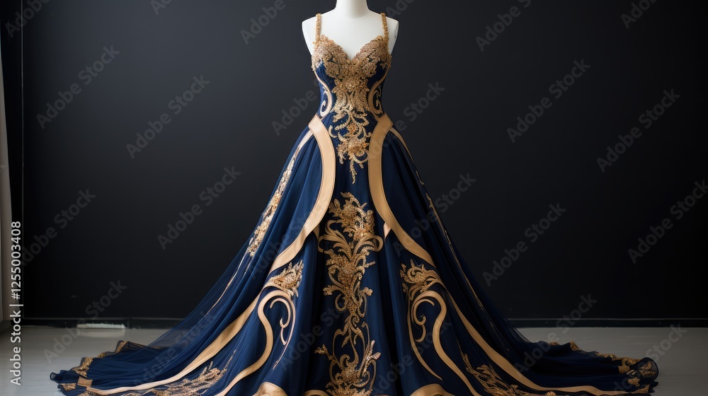 Poster glamorous navy blue and gold