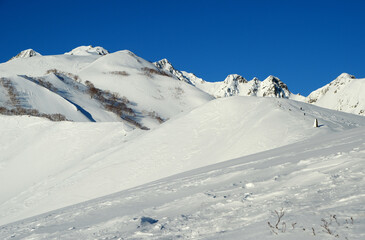 厳冬の北アルプス唐松岳