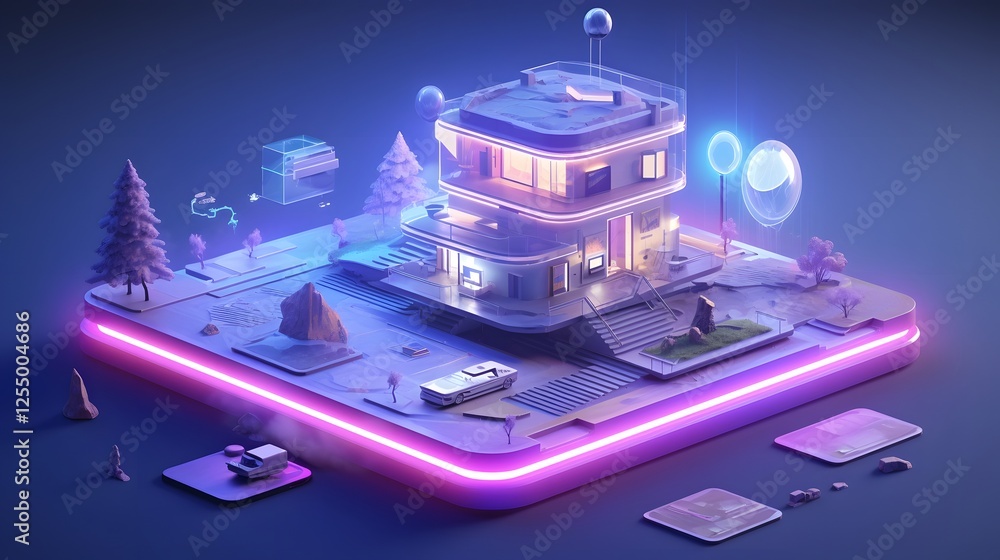 Aufkleber futuristic ai powered mobile application that revolutionizes the home buying process with intuitive 