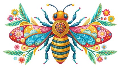 Silhouette of Hand-Drawn Bee Design at a Joyful Homesteading Festival