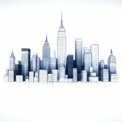 Blueprint Cityscape Illustration