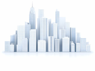 Fototapeta premium Stylized 3D Cityscape Illustration