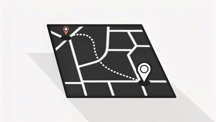 Navigating the digital landscape mapping routes and locations virtual space graphic design modern environment aerial view interactive concepts for enhanced user experience