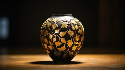 ceramic gold leaf pattern
