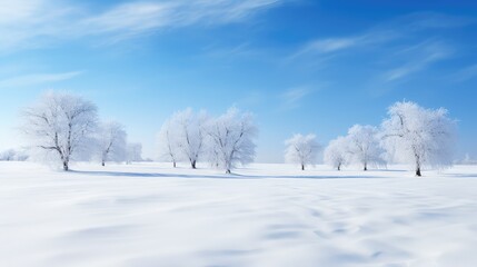field snow blue background