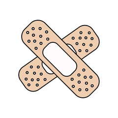 plaster lineal color line icon with white background vector stock illustration
