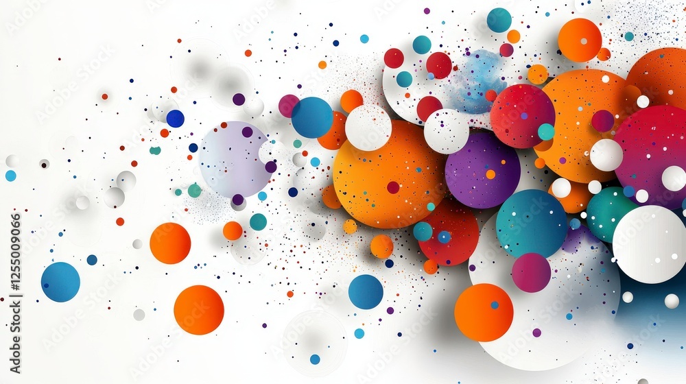 Aufkleber vibrant color explosion abstract dots art digital canvas graphic design creative space unique viewpo