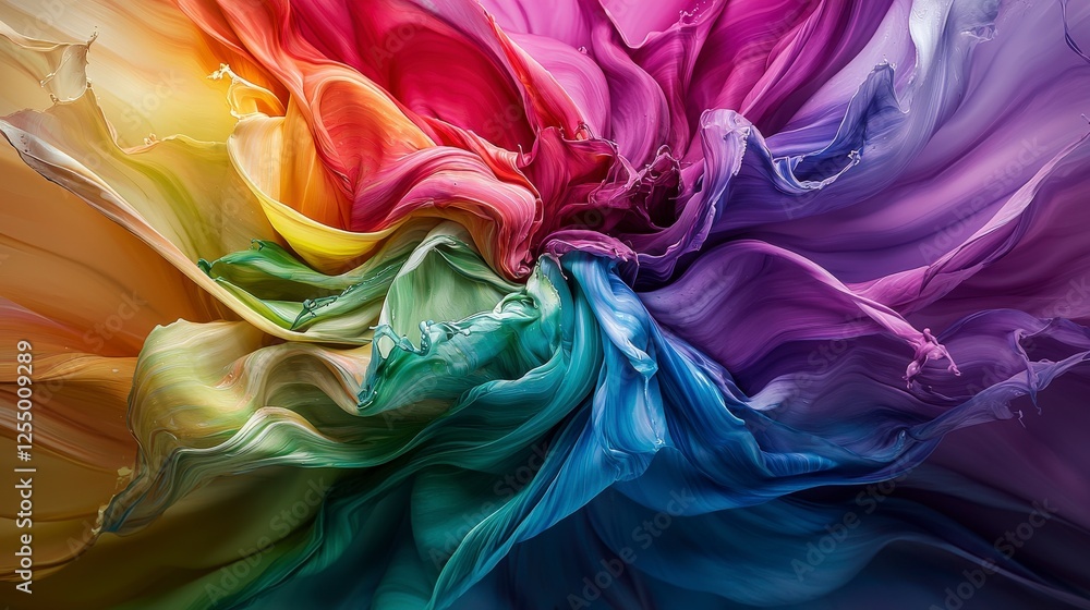 Aufkleber Creative design through vibrant swirling rainbow gradients an abstract digital art color spectrum exploration