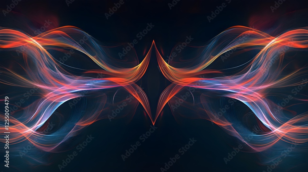 Poster abstract flowing light waves design pattern