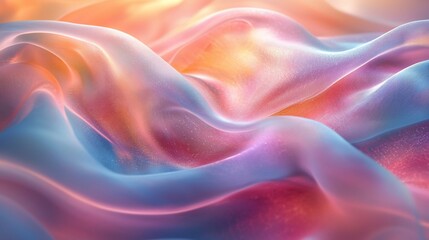 Obraz premium Abstract pastel fabric waves, flowing silk texture.