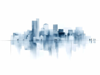 Abstract Cityscape Illustration -  Modern Urban Design