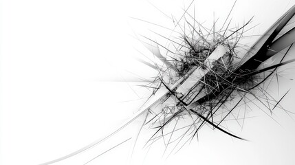 Obraz premium Dynamic black and white abstract art creative studio digital artwork modern environment close-up sharp lines and shapes