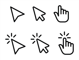 Set of Digital Cursor and Pointer Icon