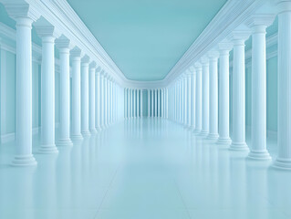 Obraz premium Serene 3D Render of Classical Columns