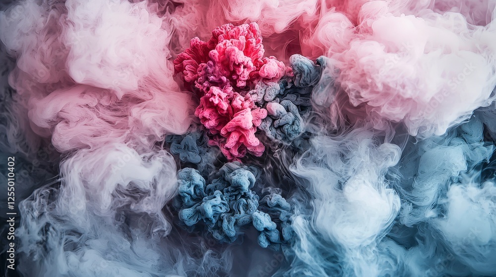 Poster soft hazy color dispersion resembling smoke abstract art digital creation ethereal atmosphere artist