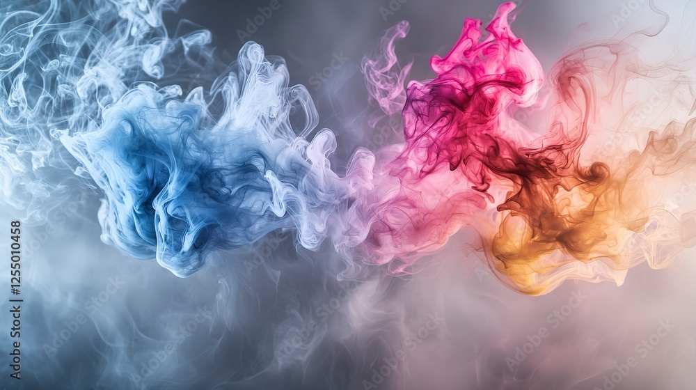 Poster soft hazy color dispersion resembling smoke in artistic style abstract background digital art dreamy