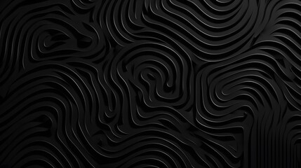 Abstract Black Swirling Lines 3D Rendered Textured Background Modern Dark Design