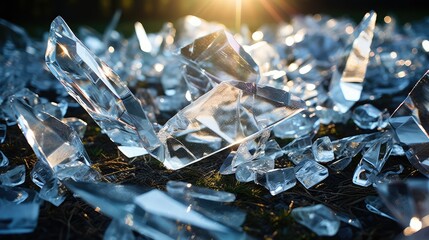 scattered glass shards