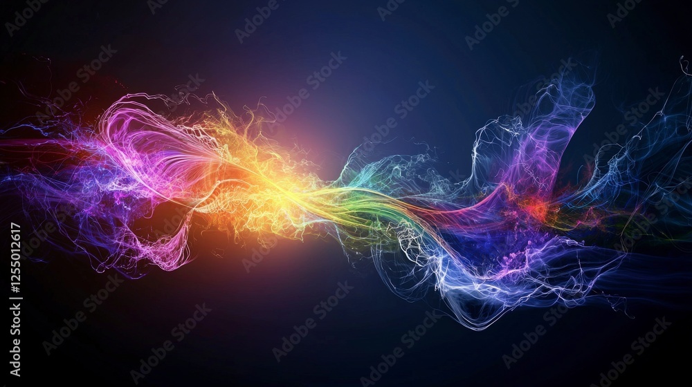 Poster harmonious sound waves undulating through air abstract art digital design vibrant environment close-