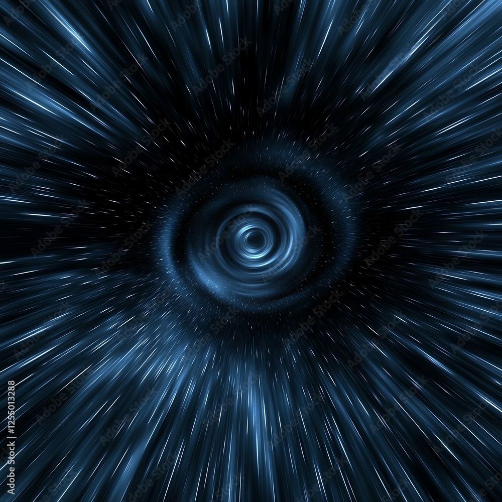 Poster Hyperspace Vortex Visual Deep Dive Into Cosmic Dimensions Simulated Celestial Tunnel with Galactic Flare