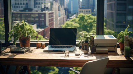 Fototapeta premium dark desk window