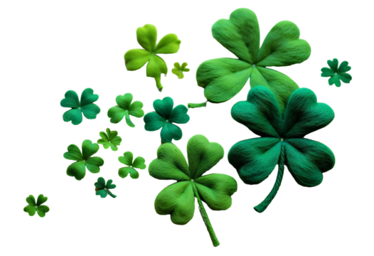 Lucky four-leaf clover green shamrock leaves,St. Patrick's Day
