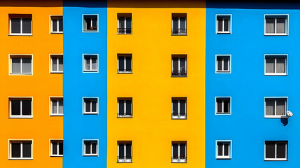 Vibrant Building Facade Illustration: Colorful Architecture